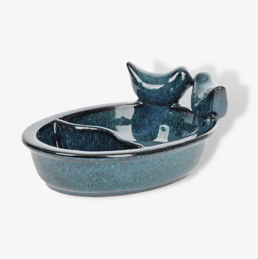 Ceramic Oval Bird Bath/ Feeder