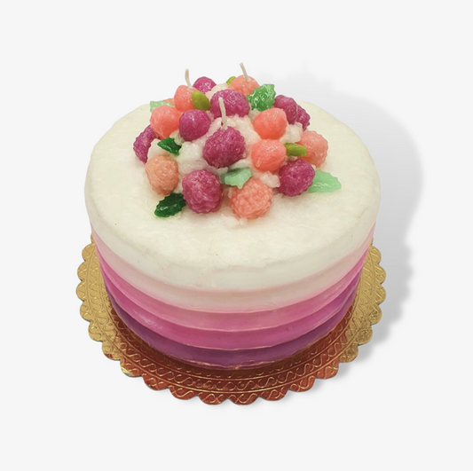 Fake Candle Pink Berry Cake