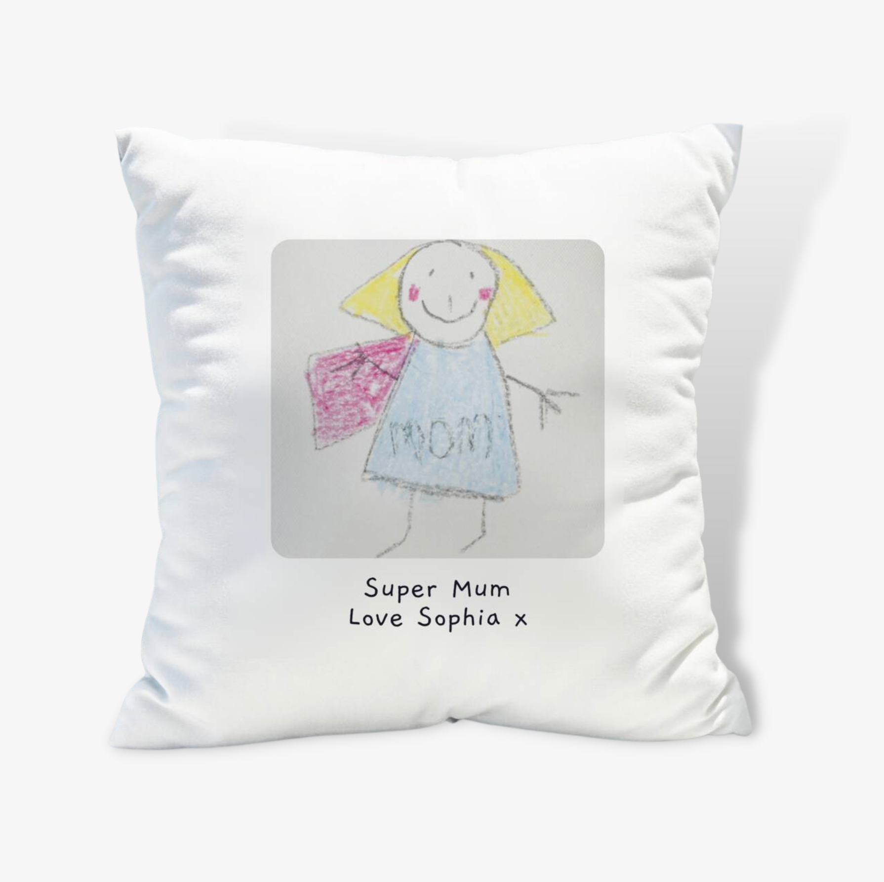 Personalised Childrens Drawing Photo Upload Cushion