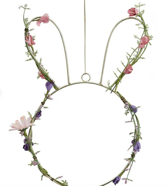 Bunny shape Wreath With Foliage