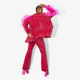 Luxe Pink Sequin Blazer Jacket