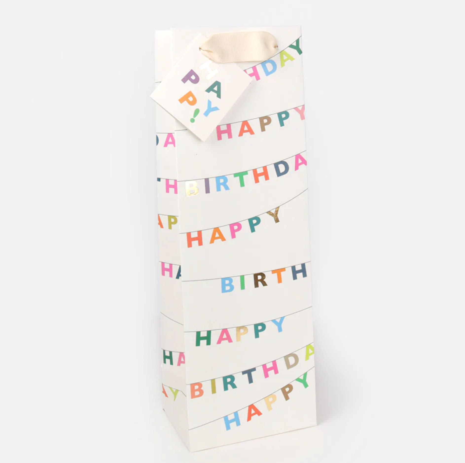 Happy Birthday Bunting Bottle Gift Bag