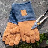 Personalised Denim Gauntlet Gardening Gloves