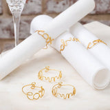 Set Of Six Gold Wire Napkin Rings