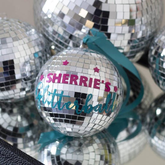 Personalised Silver Glitter Ball