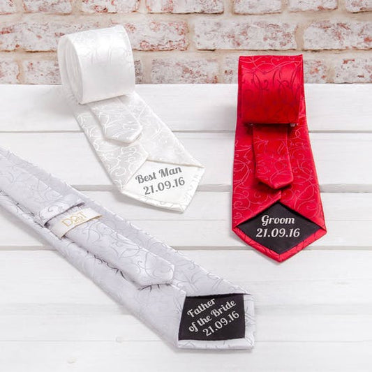 Personalised Secret Message Wedding Tie