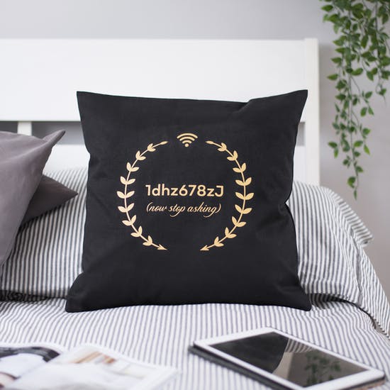 Personalised Wifi Code Cushion