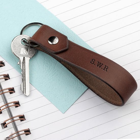 Personalised Message Leather Keyring