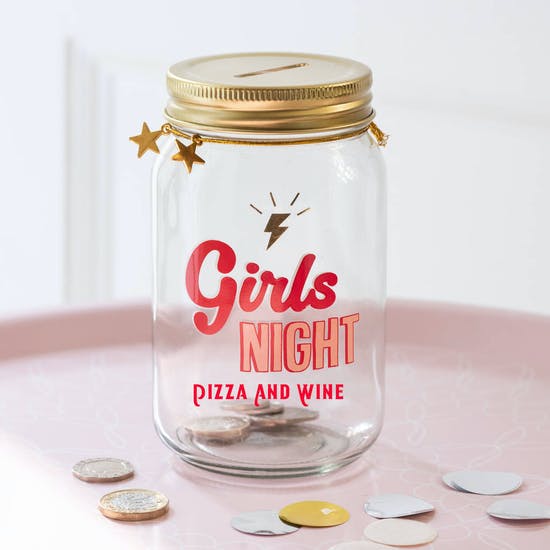 Personalised Girls Night Saving Jar
