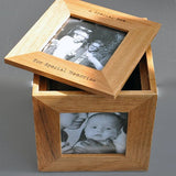 Personalised Oak Photo Cube Keepsake Box