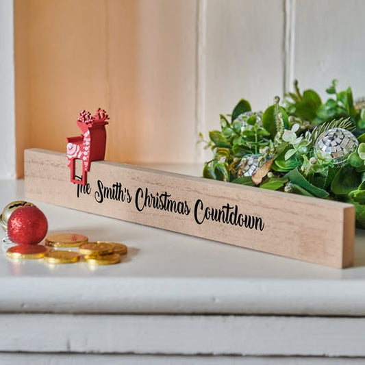 Personalised Advent With Red Reindeer