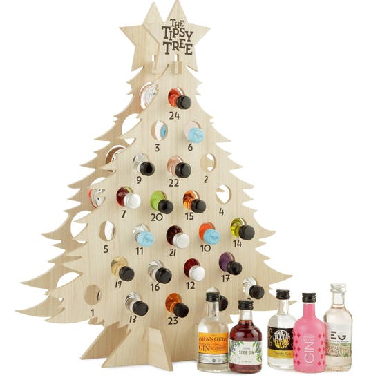 Refilable Wooden Advent Gin Christmas Tree