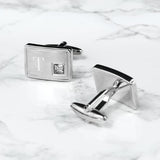 Monogrammed Silver Cufflinks With Crystal