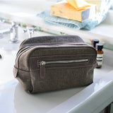 Leather And Canvas Luxe Wash Bag