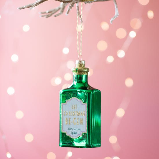 Let Christmas Be Gin Glass Bauble