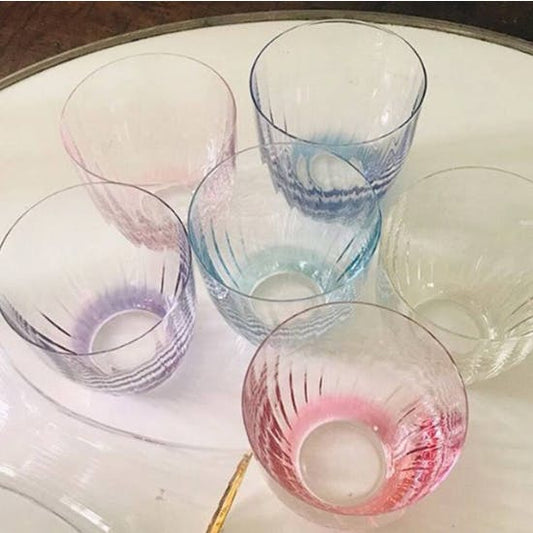 Set Of Six Colourful Glass Tumblers