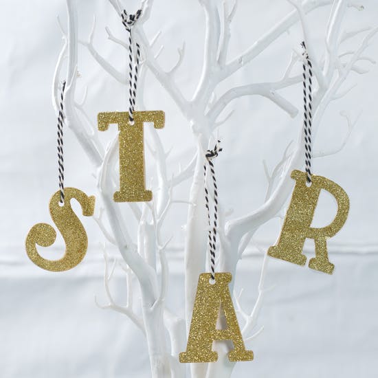 Gold Sparkle Letter Hanging Decorations