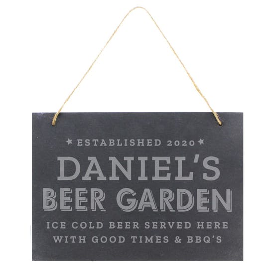 Large Personalised Beer Garden Slate Sign
