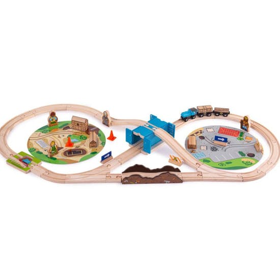 Personalised Wooden Name Train including Construction Set