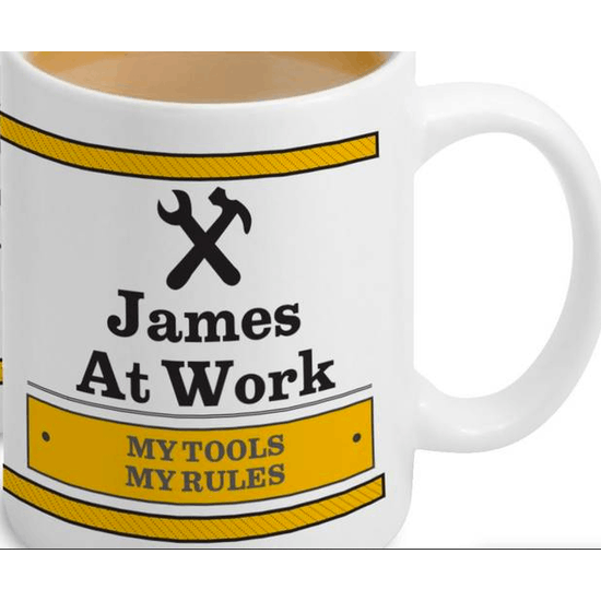 Personalised 'Man At Work ' Mug
