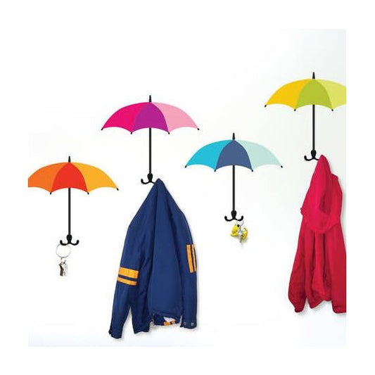 Umbrella Shape Wall Sticker And Coat Hooks