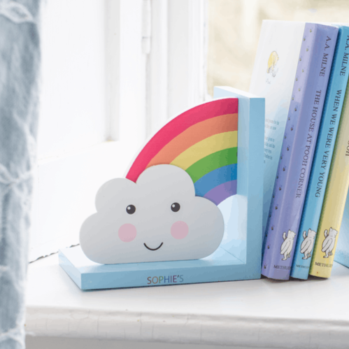 Personalised Day Dream Rainbow Bookends