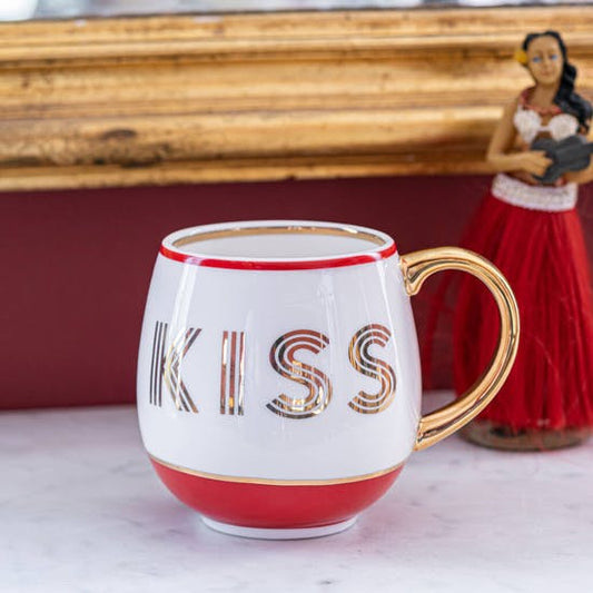 Kiss Mug With Gold Highlights