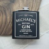 Personalised Gin Vintage Style Hip Flask