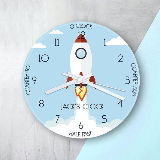 Personalised Space Shuttle Glass Clock