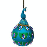 Personalised Turquoise Peacock Bauble