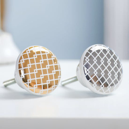 Gold and Silver Maze Door Knobs
