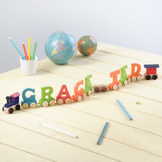 Personalised Colourful Letter Name Train