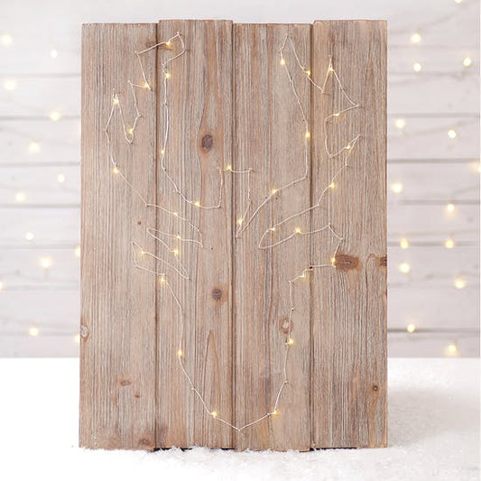 Fairy Light Driftwood Reindeer Wall Plaque