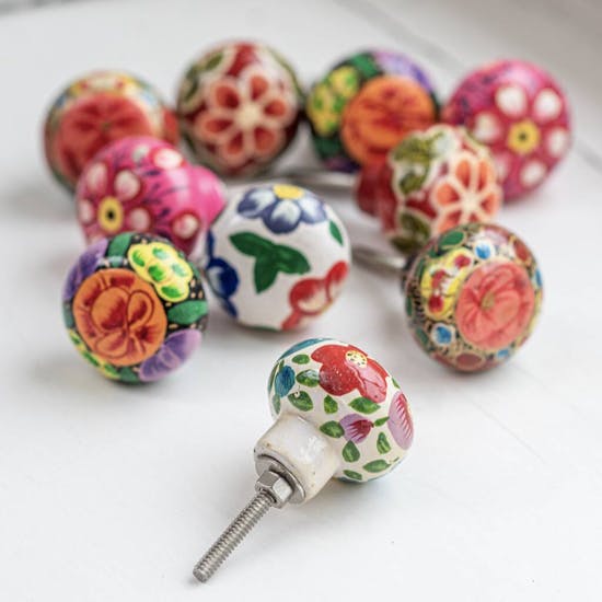 Bright Floral Drawer Knobs