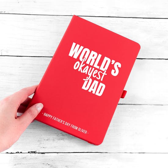 Personalised World's Okayest Dad Notebook