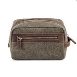 Leather And Canvas Luxe Wash Bag
