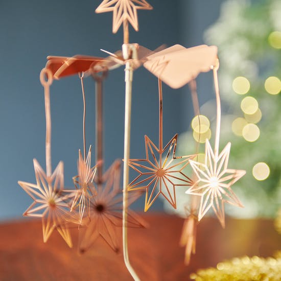 Copper Star Rotary Candle Holder