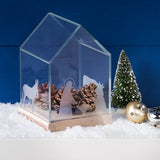 Christmas Nativity Glass Display House