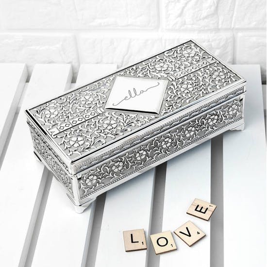 Personalised Silver Jewellery Box