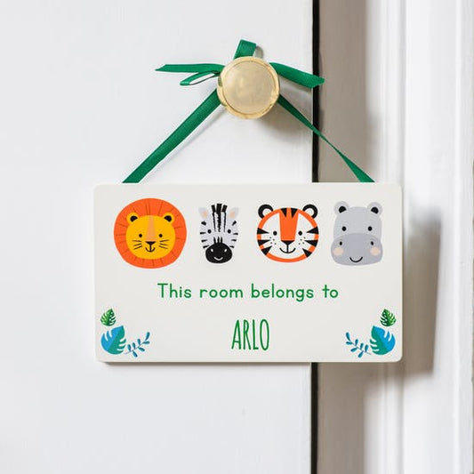 Personalised Wild Animal Door Hanger