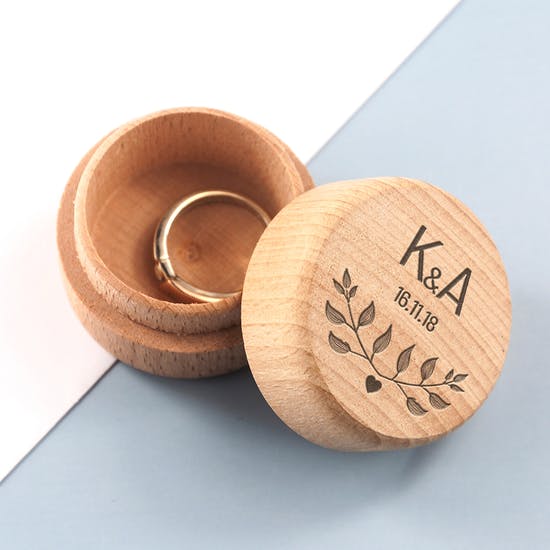 Personalised Wooden Special Date Ring Box