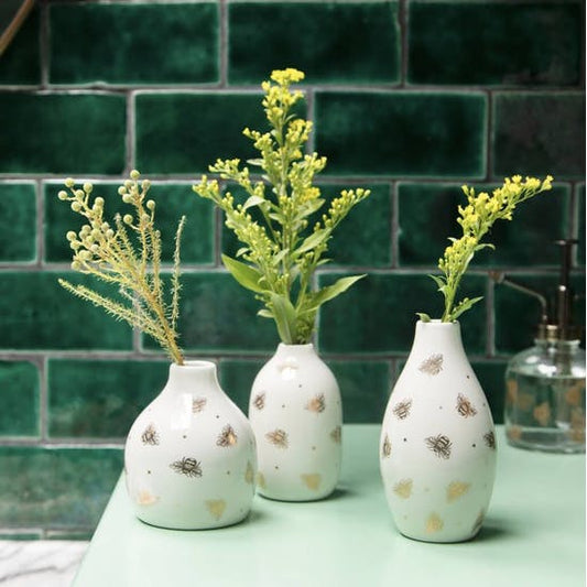 Three Queen Bee Mini Vases