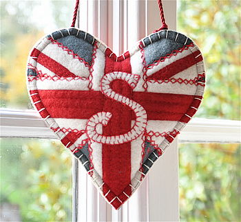Personalised Union Jack Lavender Filled Heart