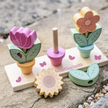 Personalised Flower Pot Stacking Toy