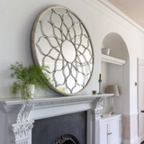 Decorative Round Antique White Mirror