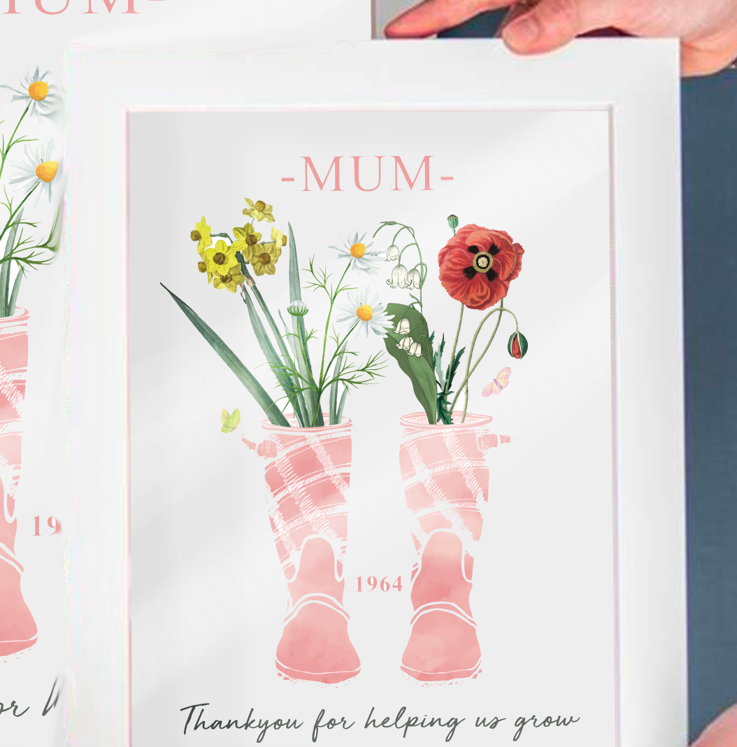 Personalised Birth flower Mother's Day Print