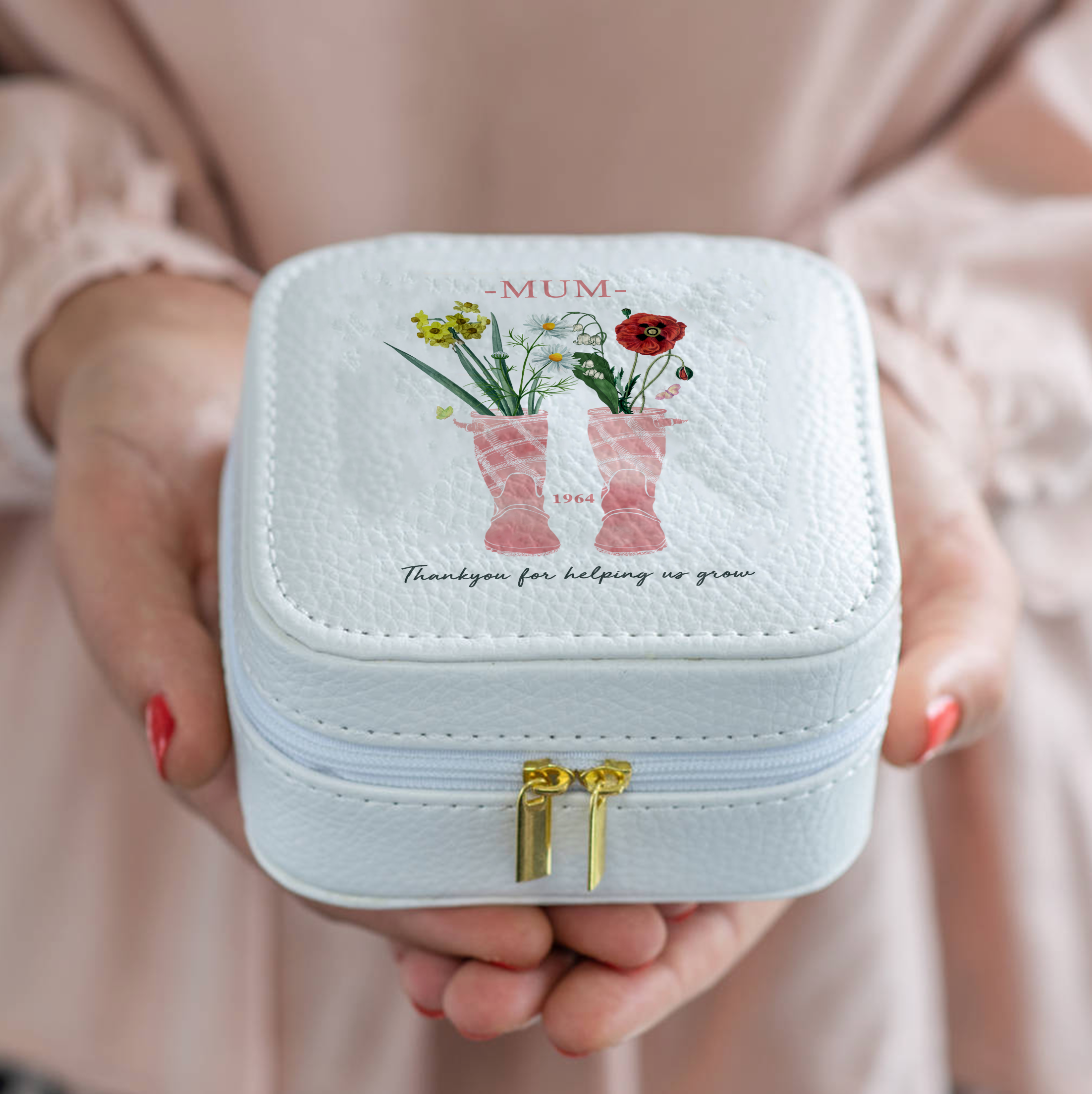 Personalised Birth flower Mother's Day Jewellery Case