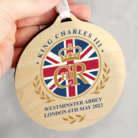 Wooden Customised King Charles Union Jack Decoration