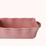 Pink Fluted Stoneware Oven Dish