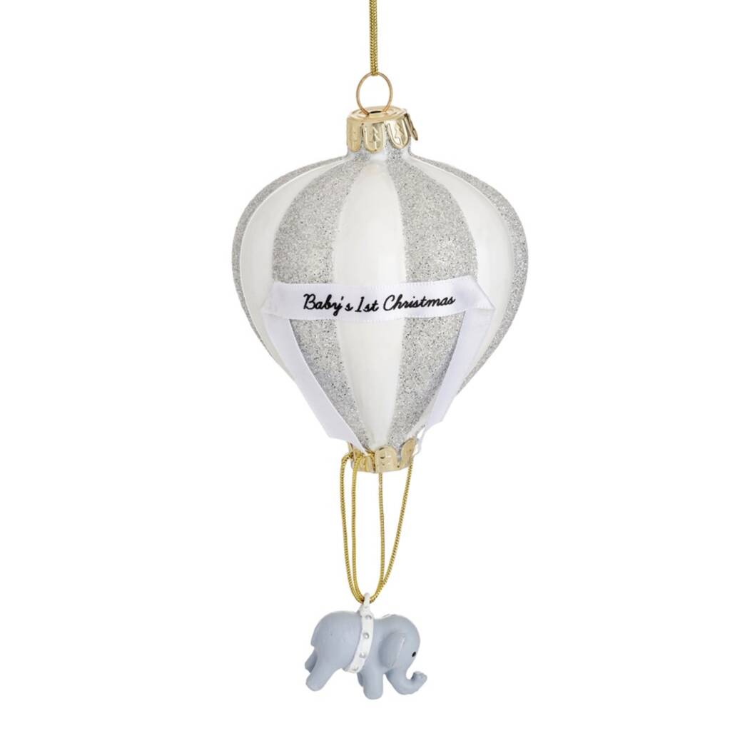 Babies First Christmas Hot Air Balloon Bauble